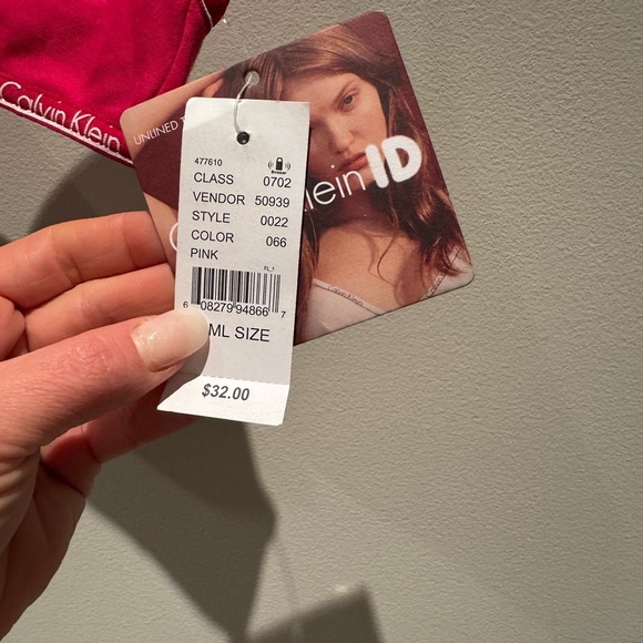 NWT- Calvin Klein Bra Pink/Red Color Size Small - Picture 3 of 6